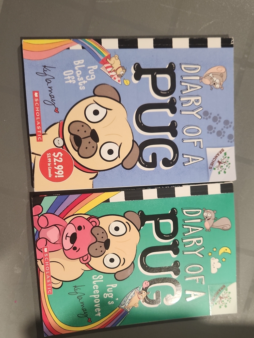 Scholastic Diary of a Pug Book Set - Blue & Green Covers